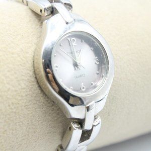 Vintage Time Tech Women's Casual Silver Tone Stainless Steel Quartz Watch 90's